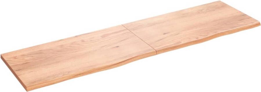 VidaXL Wandschap 220x60x(2-4)cm behandeld massief eikenhout lichtbruin