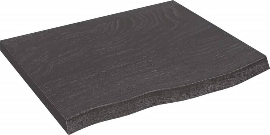 VidaXL Wandschap 60x50x(2-4)cm behandeld massief eikenhout donkerbruin