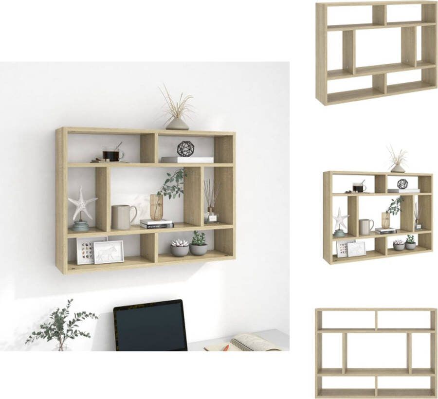 VidaXL Wandschap 75 x 16 x 55 cm Sonoma eiken Wandsteun