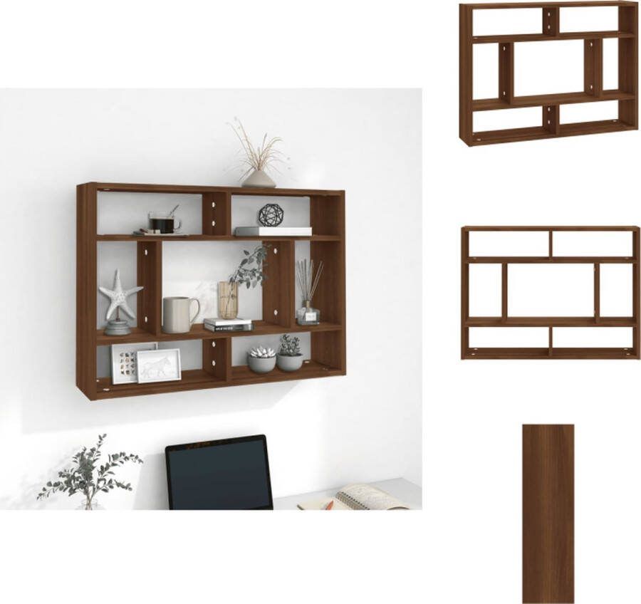 VidaXL Wandschap 75x16x55 cm Bruineiken Wandsteun