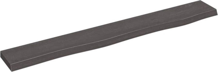 VidaXL Wandschap 80x10x2 cm behandeld massief eikenhout donkerbruin