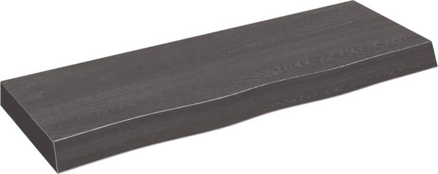 VidaXL Wandschap 80x30x(2-6)cm behandeld massief eikenhout donkerbruin