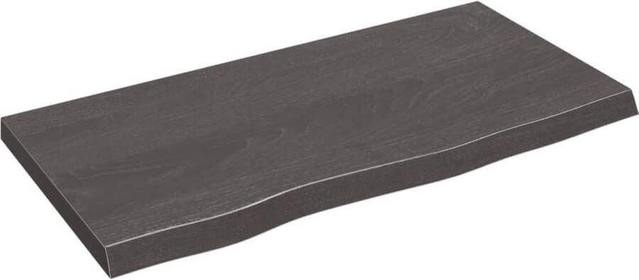 VidaXL Wandschap 80x40x(2-4)cm behandeld massief eikenhout donkerbruin