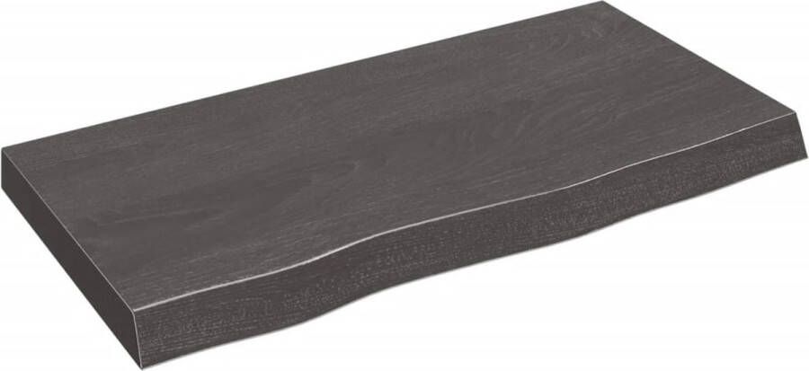 VidaXL Wandschap 80x40x(2-6)cm behandeld massief eikenhout donkerbruin
