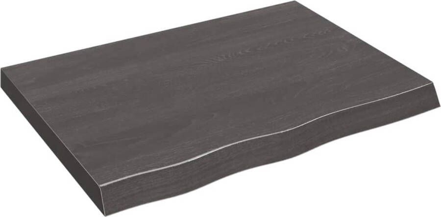 VidaXL Wandschap 80x60x(2-6)cm behandeld massief eikenhout donkerbruin