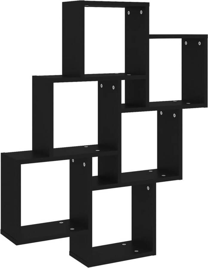 vidaXL Wandschap kubus 78x15x93 cm spaanplaat zwart