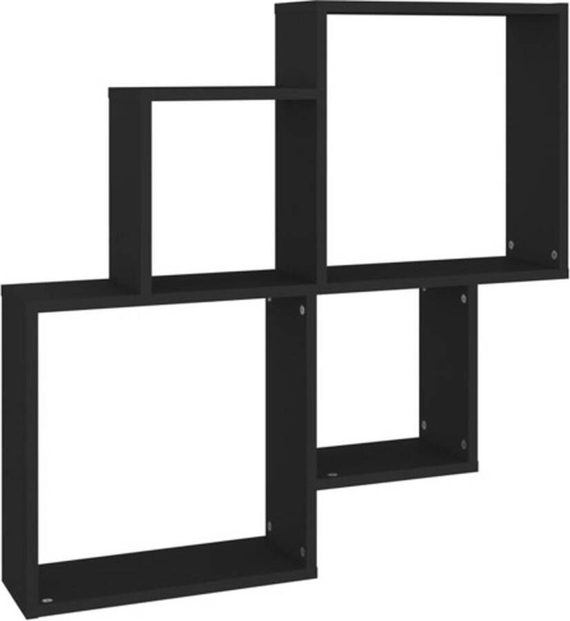 vidaXL Wandschap kubus 80x15x78.5 cm spaanplaat zwart