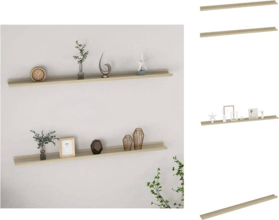 VidaXL Wandschap MDF 115 x 9 x 3cm Sonoma eiken Wandsteun