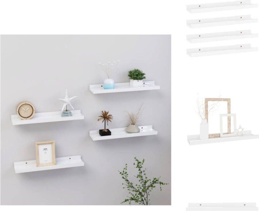 VidaXL Wandschap MDF 40 x 9 x 3 cm Hoogglans wit Wandsteun
