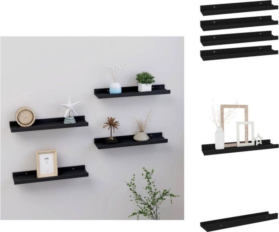 VidaXL Wandschap MDF 40 x 9 x 3 cm Zwart Wandsteun