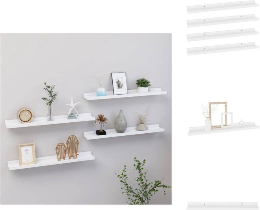 VidaXL Wandschap MDF 60 x 9 x 3 cm Wit Wandsteun