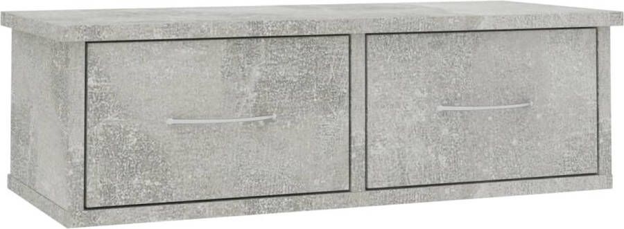 VidaXL -Wandschap-met-lades-60x26x18 5-cm-bewerkt-hout-betongrijs