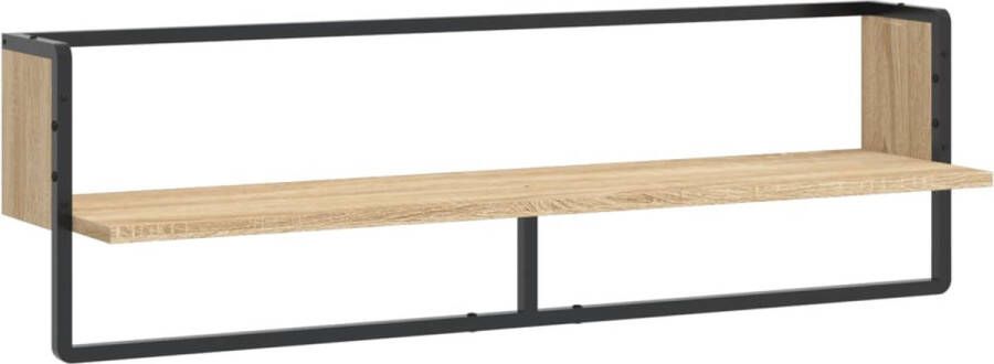 VidaXL -Wandschap-met-stang-100x25x30-cm-sonoma-eikenkleurig