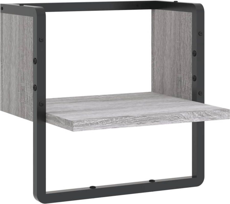 VidaXL -Wandschap-met-stang-30x25x30-cm-grijs-sonoma-eikenkleurig