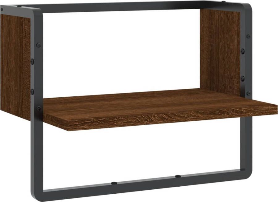 VidaXL -Wandschap-met-stang-40x25x30-cm-bruin-eikenkleur