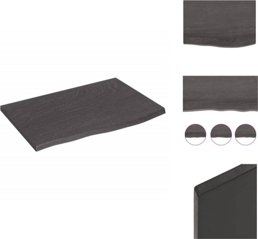 VidaXL Wandschap Rustieke Stijl Eikenhout 60 x 40 x 2 cm Met Natuurlijke Rand Wandsteun