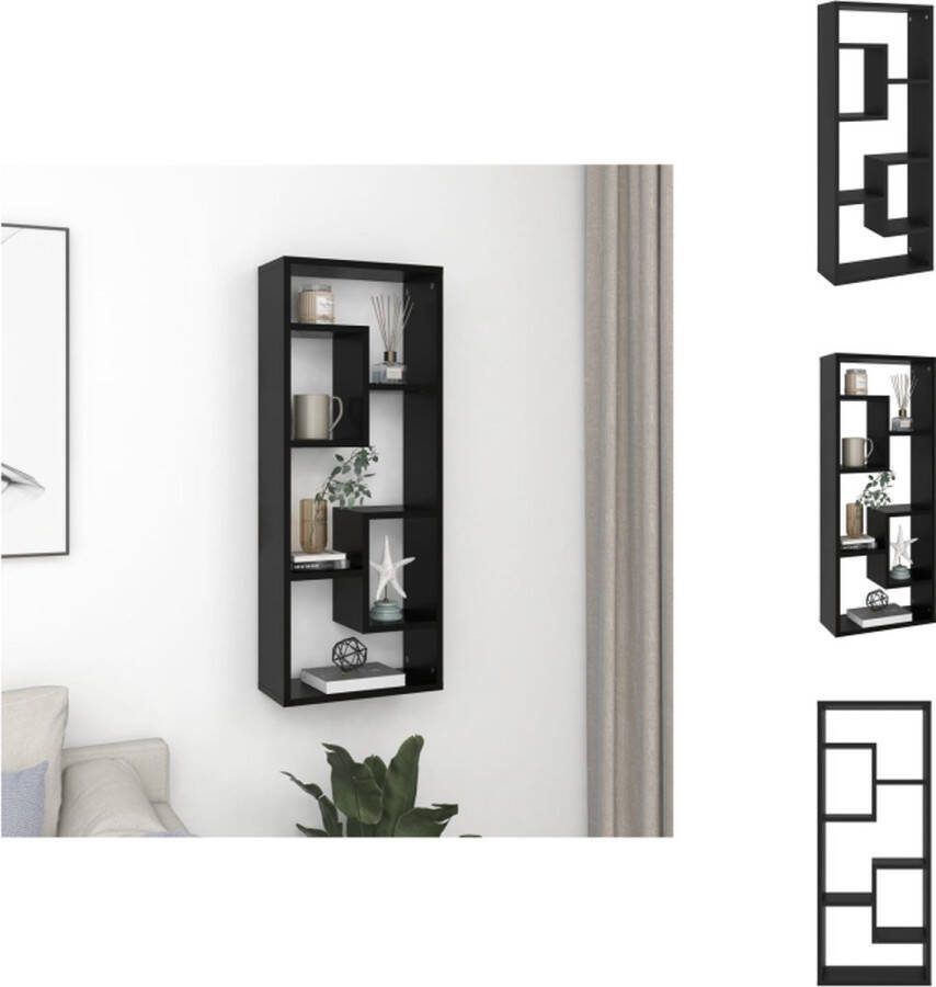VidaXL Wandschap Wandschappen 36x16x90 cm Zwart Wandsteun