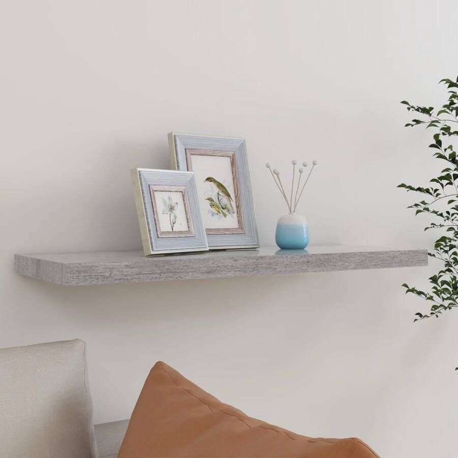 VidaXL -Wandschap-zwevend-80x23 5x3 8-cm-MDF-betongrijs