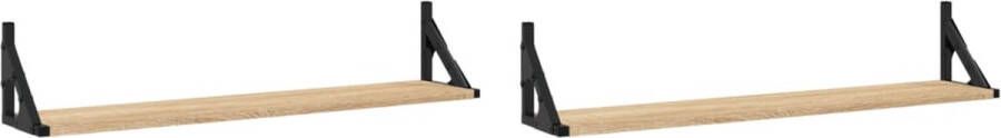 VidaXL -Wandschappen-2-st-80x15x15 5-cm-bewerkt-hout-sonoma-eikenkleur