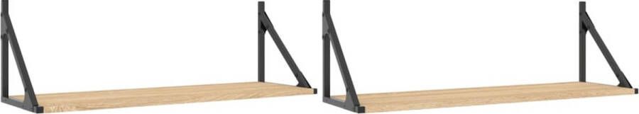 VidaXL -Wandschappen-2-st-80x25x25 5-cm-bewerkt-hout-sonoma-eikenkleur