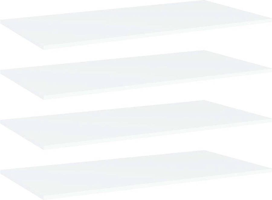 VidaXL Wandschappen 4 st 100x50x1 5 cm bewerkt hout wit