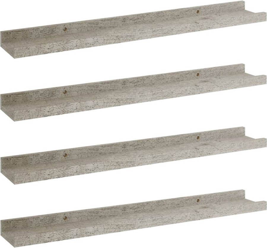 VidaXL -Wandschappen-4-st-60x9x3-cm-betongrijs