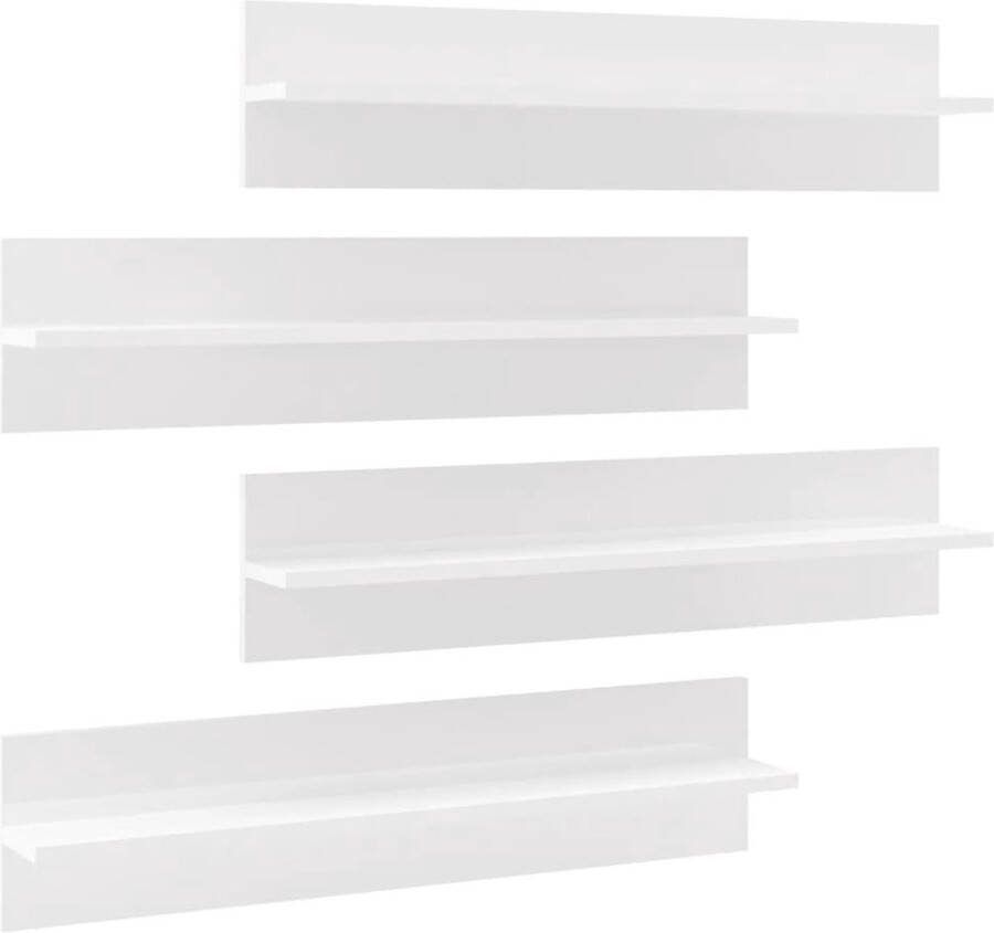 VidaXL -Wandschappen-4-st-80x11 5x18-cm-spaanplaat-hoogglans-wit
