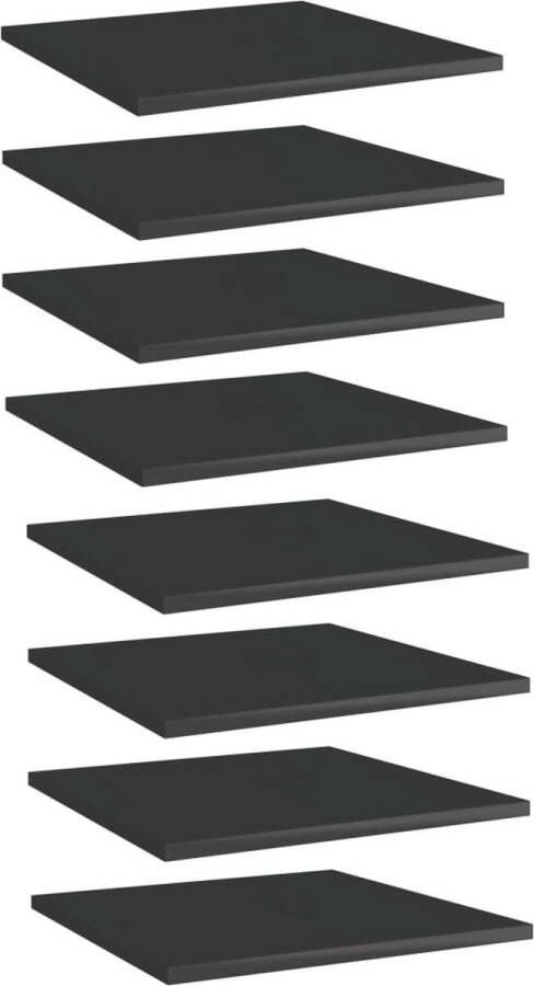VidaXL -Wandschappen-8-st-40x40x1 5-cm-spaanplaat-hoogglans-zwart