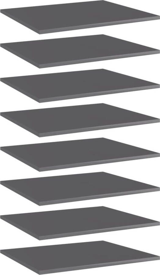 VidaXL Wandschappen 8 st 60x50x1 5 cm bewerkt hout hoogglans grijs