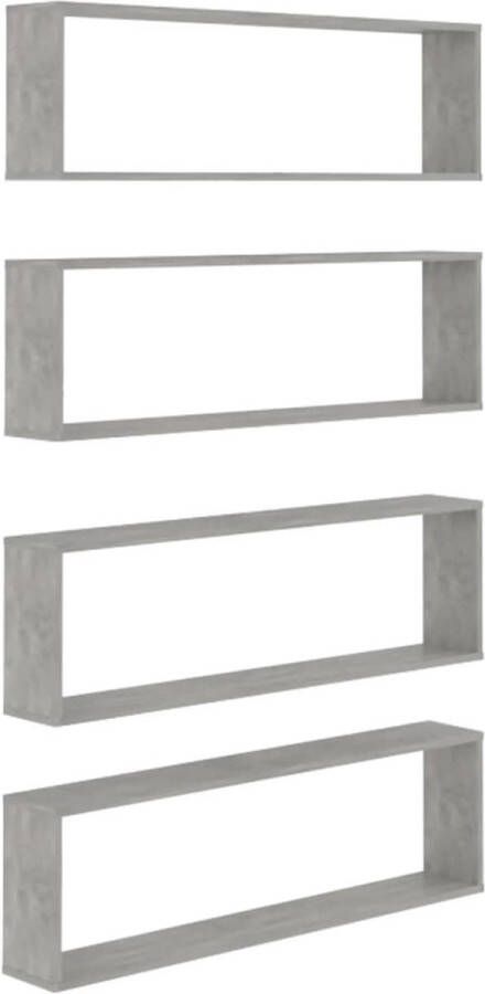 VidaXL -Wandschappen-kubus-4-st-100x15x30-cm-spaanplaat-betongrijs