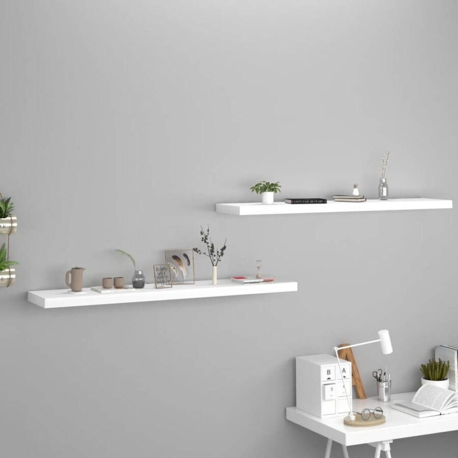 VidaXL -Wandschappen-zwevend-2-st-120x23 5x3 8-cm-MDF-wit