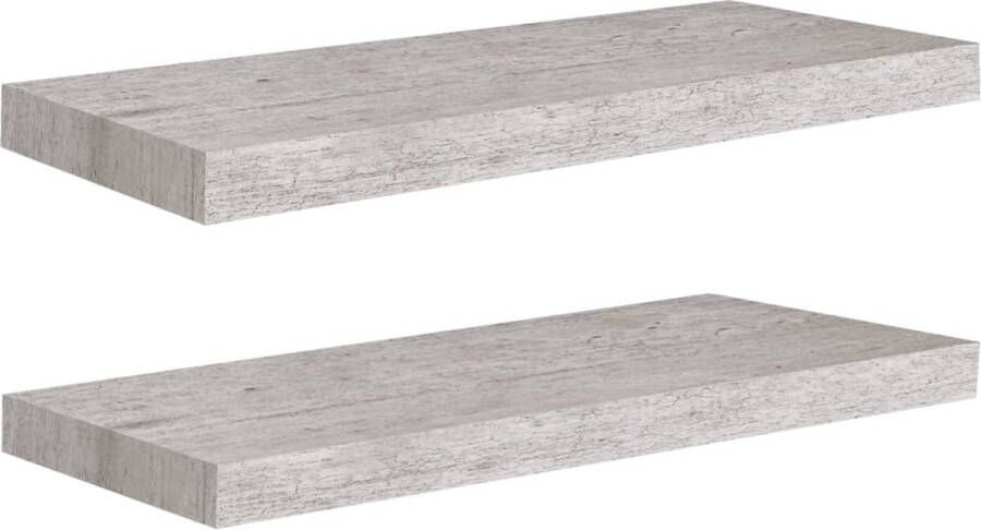 VidaXL -Wandschappen-zwevend-2-st-60x23 5x3 8-cm-MDF-betongrijs