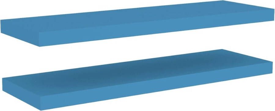 VidaXL -Wandschappen-zwevend-2-st-80x23 5x3 8-cm-MDF-blauw