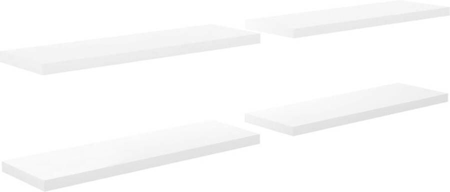VidaXL -Wandschappen-zwevend-4-st-120x23 5x3 8-cm-MDF-hoogglans-wit