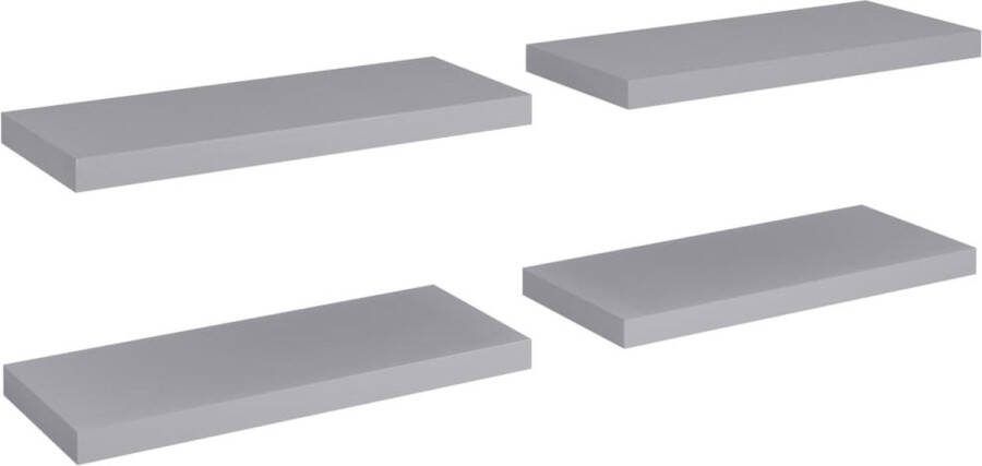 VidaXL -Wandschappen-zwevend-4-st-60x23 5x3 8-cm-MDF-grijs