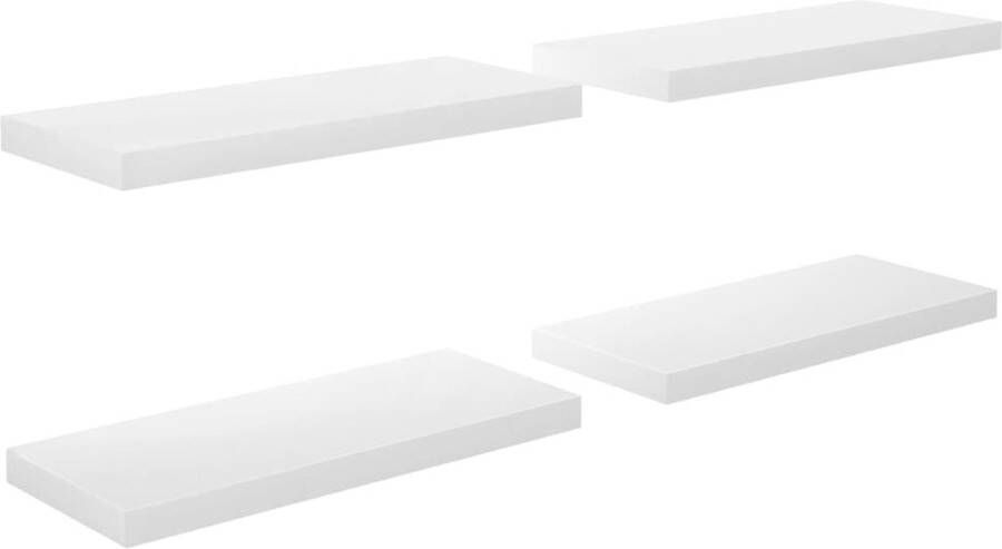VidaXL -Wandschappen-zwevend-4-st-60x23 5x3 8-cm-MDF-hoogglans-wit