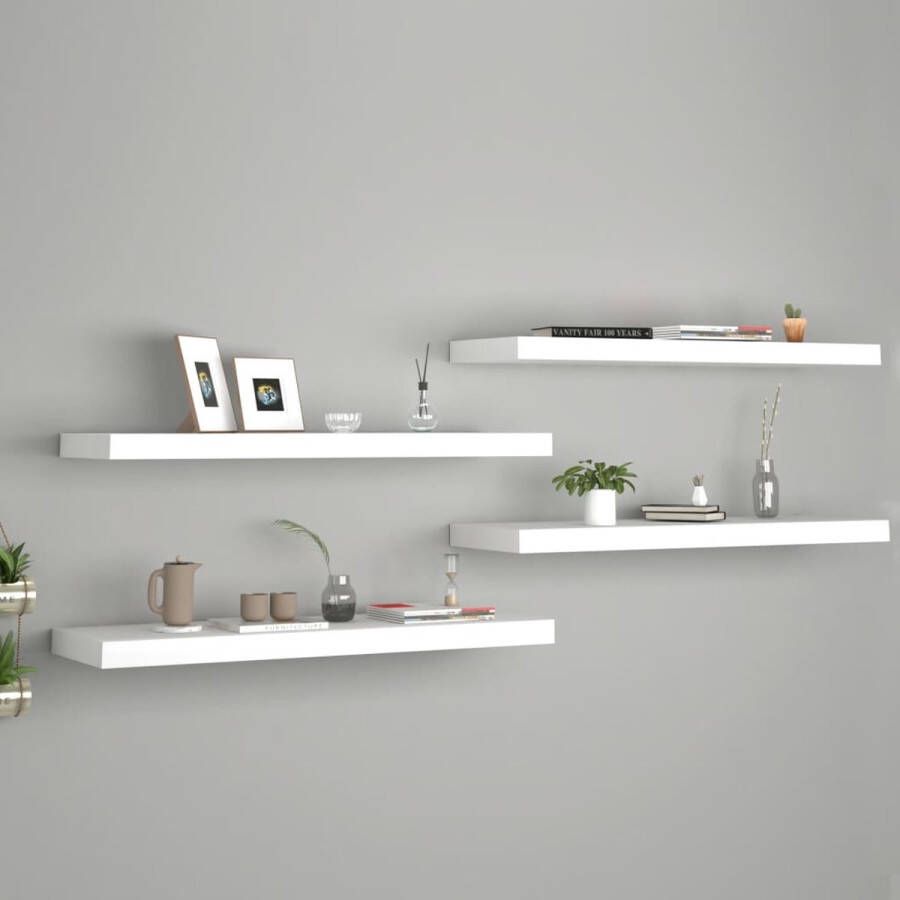 VidaXL -Wandschappen-zwevend-4-st-80x23 5x3 8-cm-MDF-wit