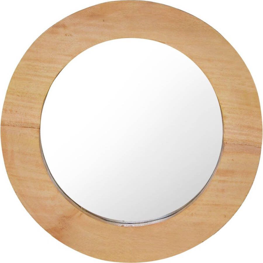 VidaXL Wandspiegel 40 cm rond teakhout