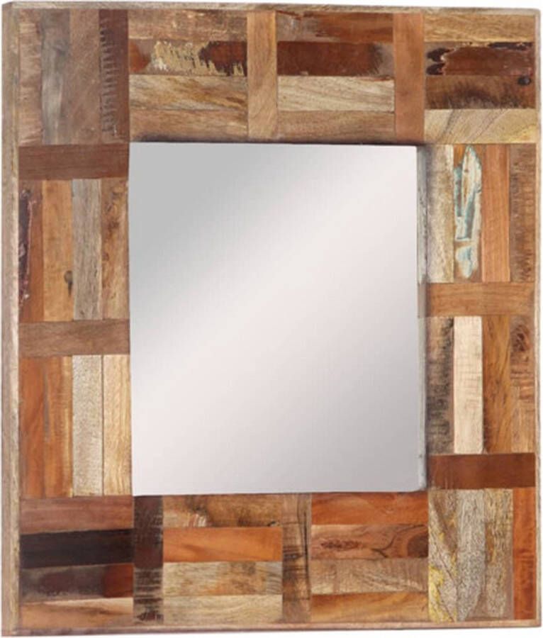 VidaXL -Wandspiegel-50x50-cm-massief-gerecycled-hout