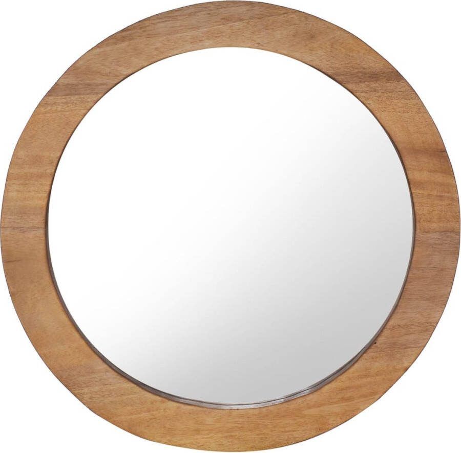 VidaXL Wandspiegel 60 cm rond teakhout