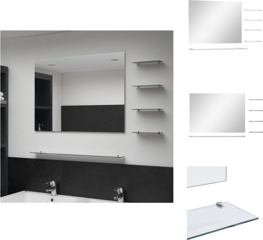 VidaXL Wandspiegel Badkamermeubel 80 x 60 cm Gehard glas Spiegel