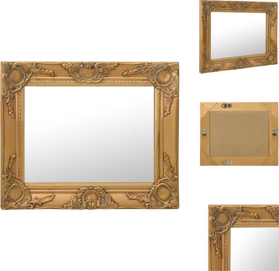 VidaXL Wandspiegel Barok Rechthoekig Goud 50 x 40 cm Spiegel