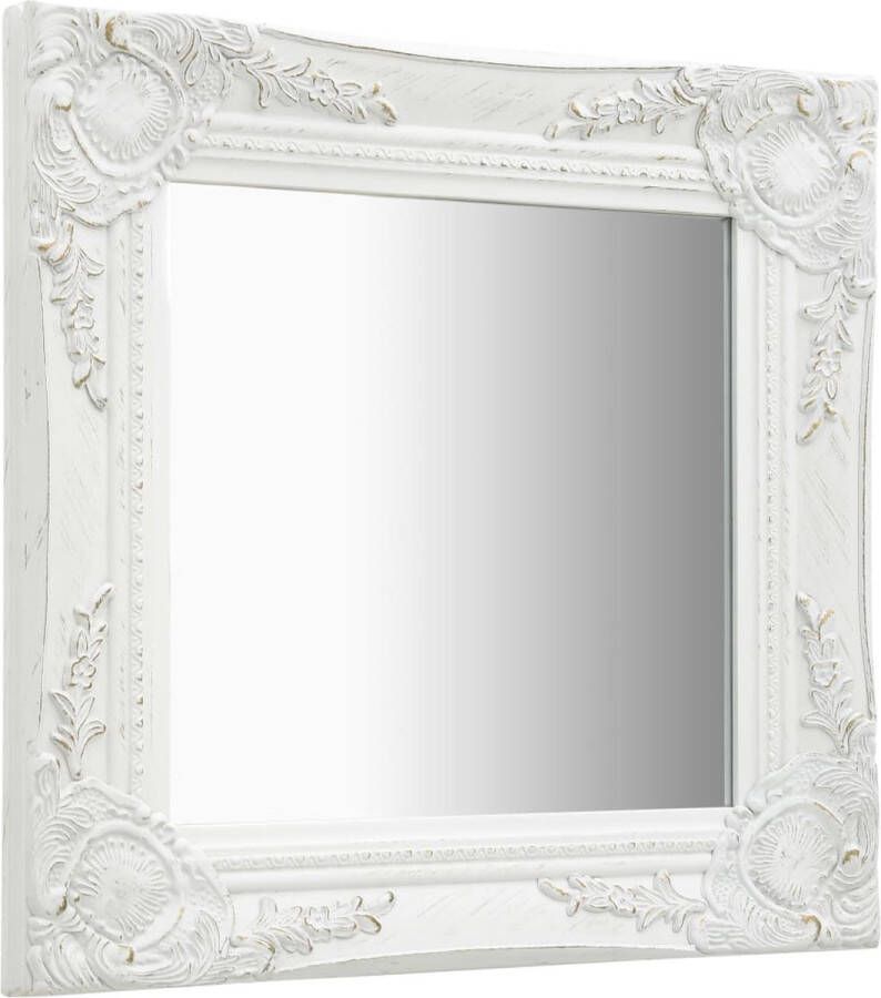 VidaXL Wandspiegel barok stijl 40x40 cm wit VDXL_320304