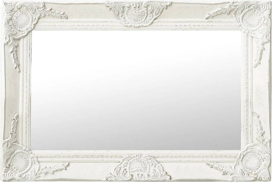 VidaXL Wandspiegel barok stijl 60x40 cm wit VDXL_320328