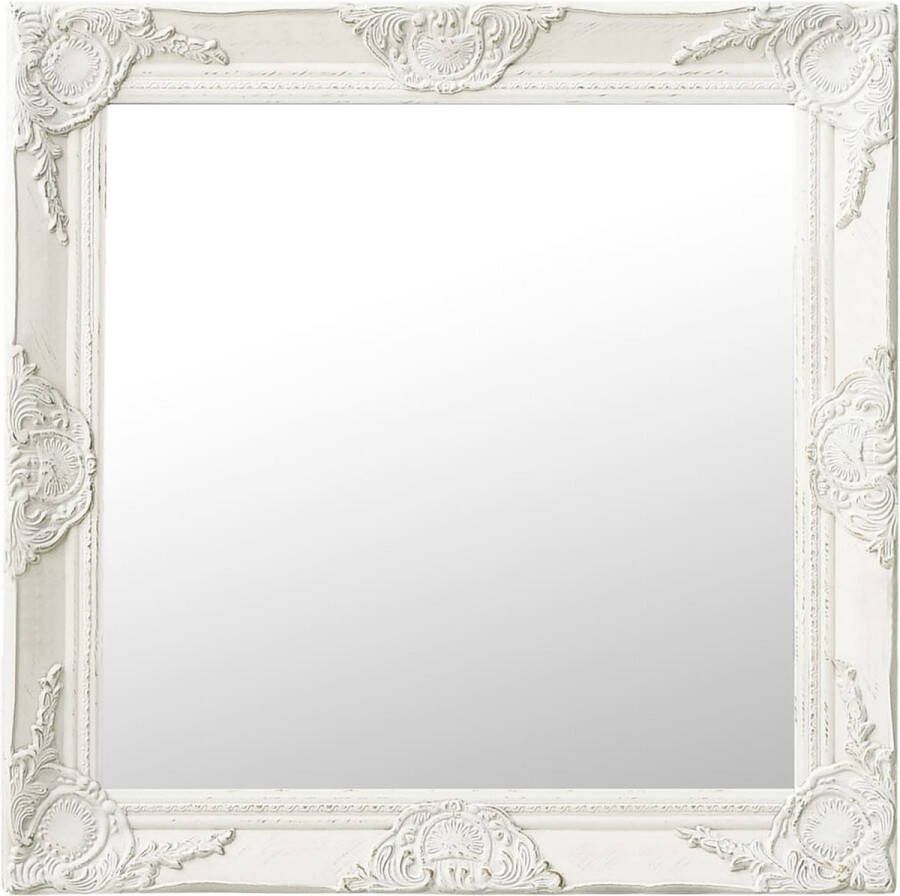 VidaXL -Wandspiegel-barok-stijl-60x60-cm-wit