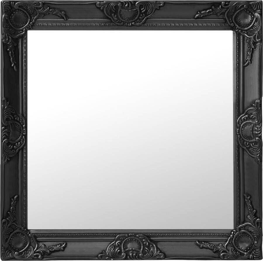 VidaXL Wandspiegel barok stijl 60x60 cm zwart VDXL_320335