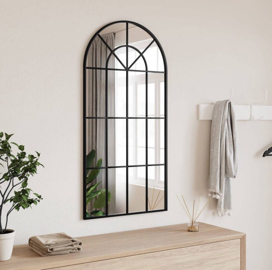 VidaXL -Wandspiegel-boog-50x100-cm-ijzer-zwart