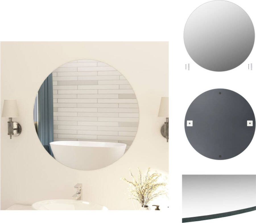 VidaXL Wandspiegel Frameloos Ø80cm Hoogwaardig Glas Reflecterend Eenvoudig te Installeren Spiegel