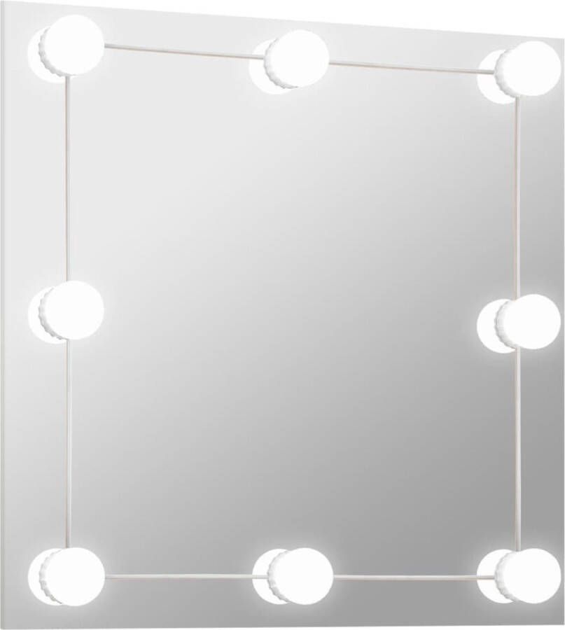 VidaXL -Wandspiegel-met-LED-lampen-vierkant-glas