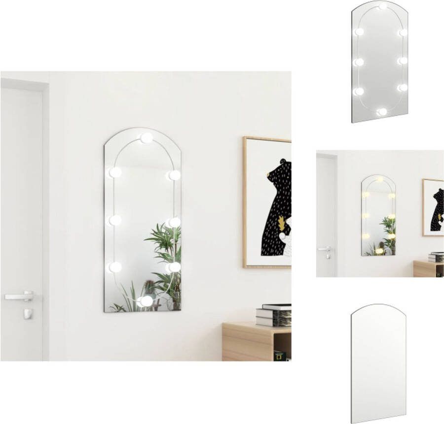 VidaXL Wandspiegel met LED-verlichting 90 x 45 cm USB-interface Spiegel